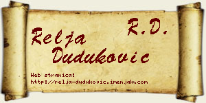 Relja Duduković vizit kartica